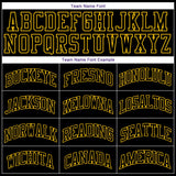 Custom Black Black-Gold Round Neck Rib-Knit Basketball Jersey