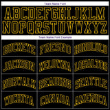 Custom Black Black-Gold Round Neck Rib-Knit Basketball Jersey