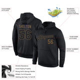 Custom Stitched Black Black-Old Gold Sports Pullover Sweatshirt Hoodie