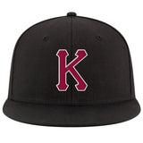 Custom Black Crimson-White Stitched Adjustable Snapback Hat
