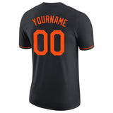 Custom Black Orange Performance T-Shirt