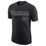Custom Black Black-Gray Performance T-Shirt