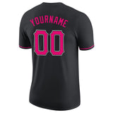 Custom Black Pink-White Performance T-Shirt