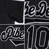 Custom Black White-Gray Authentic Throwback Rib-Knit Baseball Jersey Shirt