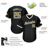 Custom Black Camo-Cream Authentic Throwback Rib-Knit Baseball Jersey Shirt