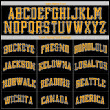 Custom Black Gold-White Authentic Throwback Rib-Knit Baseball Jersey Shirt
