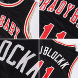 Custom Black Red-Light Blue Authentic Throwback Basketball Jersey