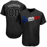 Custom Black Black-Royal Authentic Split Fashion Baseball Jersey