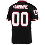 Custom Black White-Cardinal Mesh Authentic Throwback Football Jersey