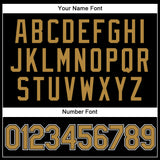 Custom Black Old Gold Pinstripe Old Gold-White Authentic Baseball Jersey