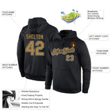 Custom Stitched Black Old Gold-White Sports Pullover Sweatshirt Hoodie