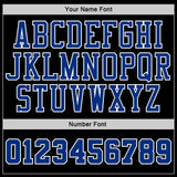 Custom Stitched Black White Pinstripe Royal-White Sports Pullover Sweatshirt Hoodie