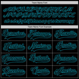 Custom Black Black-Teal Hockey Jersey