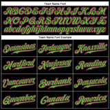 Custom Black Pink-Neon Green Authentic Baseball Jersey