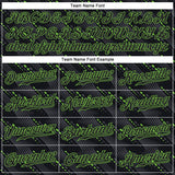 Custom Black Black-Neon Green 3D Pattern Design Authentic Baseball Jersey