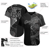 Custom Black Black-White 3D Pattern Design Geometry Authentic Baseball Jersey