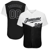 Custom Black Black-Gray 3D Pattern Design Multicolor Authentic Baseball Jersey