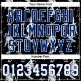 Custom Black White-Royal 3D Pattern Design Astronaut Authentic Baseball Jersey