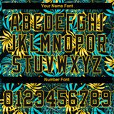 Custom Black Black-Gold 3D Pattern Design Tropical Plants Authentic Baseball Jersey