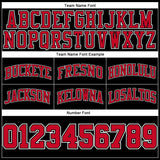 Custom Black White Pinstripe Red-White Authentic Basketball Shorts