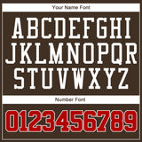 Custom Brown Red-White Authentic Baseball Jersey
