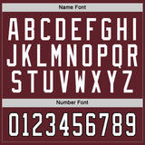 Custom Burgundy White-Black Hockey Jersey