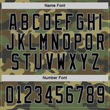 Custom Camo Black-Gray Salute To Service Hockey Jersey
