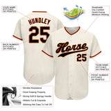 Custom Cream Black Orange-Old Gold Authentic Baseball Jersey