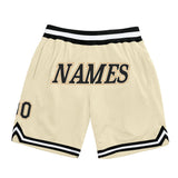 Custom Cream Black-Old Gold Authentic Throwback Basketball Shorts