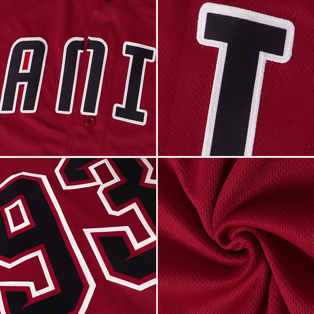 Custom Crimson City Cream-Black Authentic Baseball Jersey