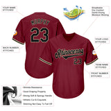 Custom Crimson Black-City Cream Authentic Throwback Rib-Knit Baseball Jersey Shirt