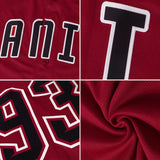 Custom Crimson White-Black Authentic Throwback Rib-Knit Baseball Jersey Shirt