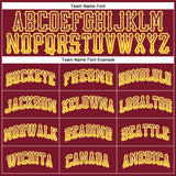 Custom Crimson Gold-White Authentic Drift Fashion Baseball Jersey