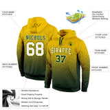 Custom Stitched Gold White-Green Fade Fashion Sports Pullover Sweatshirt Hoodie