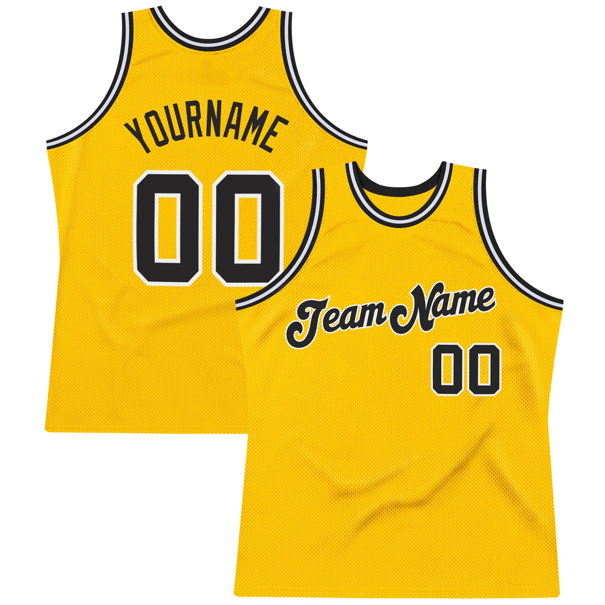 Sale Build Gold Basketball Authentic White Throwback Jersey Black