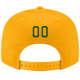 Custom Gold Green-White Stitched Adjustable Snapback Hat
