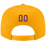 Custom Gold Purple-Black Stitched Adjustable Snapback Hat