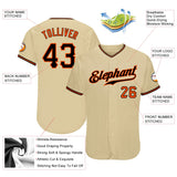 Custom Gold Black-Orange Authentic Baseball Jersey