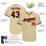 Custom Gold Black-Red Authentic Baseball Jersey
