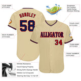 Custom Gold Navy-Red Authentic Baseball Jersey