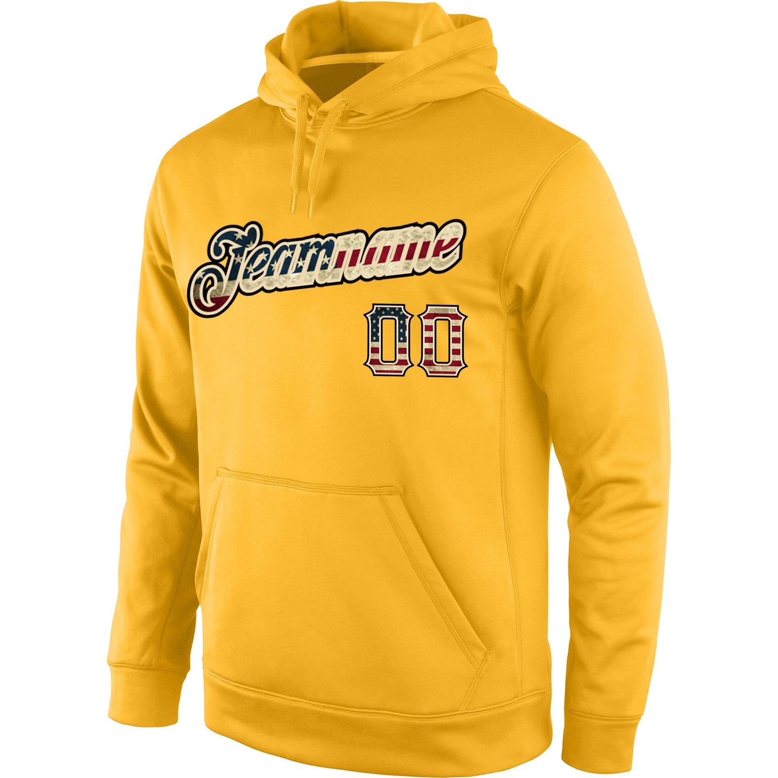 Custom Stitched Gold Vintage USA Flag-Cream Sports Pullover Sweatshirt Hoodie