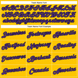 Custom Gold Black Pinstripe Purple-White Authentic Basketball Jersey