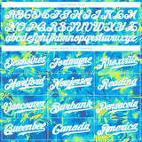 Custom Scratch Graffiti Pattern White-Light Blue 3D Authentic Baseball Jersey