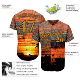 Custom Graffiti Pattern Gold-Brown 3D Beach Authentic Baseball Jersey