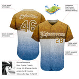 Custom Graffiti Pattern Gold-White 3D Chicano Authentic Baseball Jersey