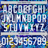 Custom Stitched Graffiti Pattern White-Royal 3D Sports Pullover Sweatshirt Hoodie