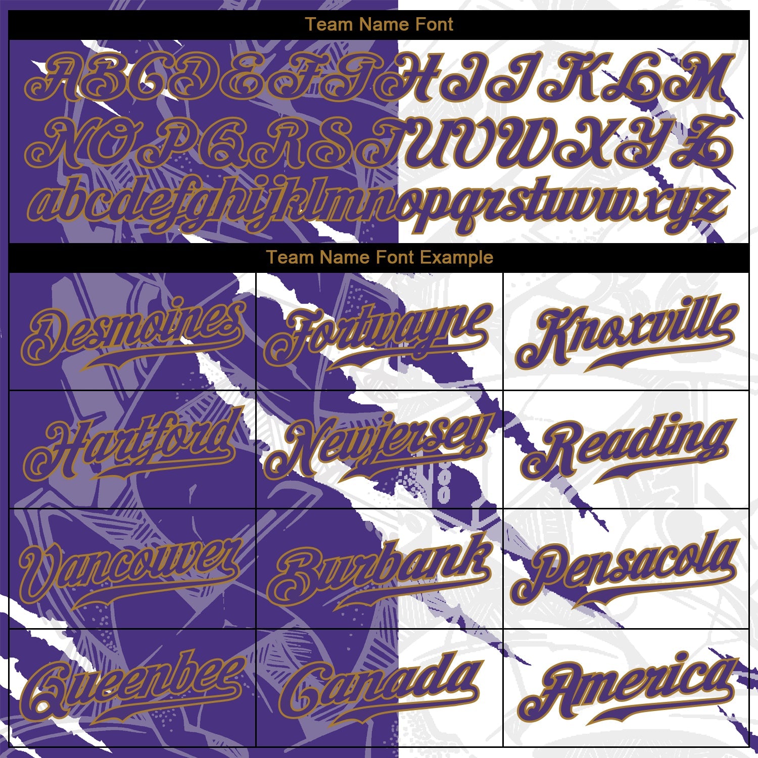 Custom Graffiti Pattern Purple-Old Gold 3D Authentic Baseball Jersey