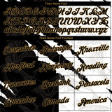 Custom Graffiti Pattern Black-Old Gold 3D Performance T-Shirt