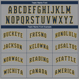 Custom Gray Navy-Gold Performance T-Shirt