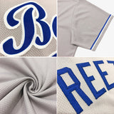 Custom Gray White-Black Authentic Throwback Rib-Knit Baseball Jersey Shirt